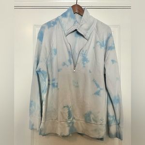 VS Pink Sweater Half Zip Women’s Tie Dye Blue White Size S
